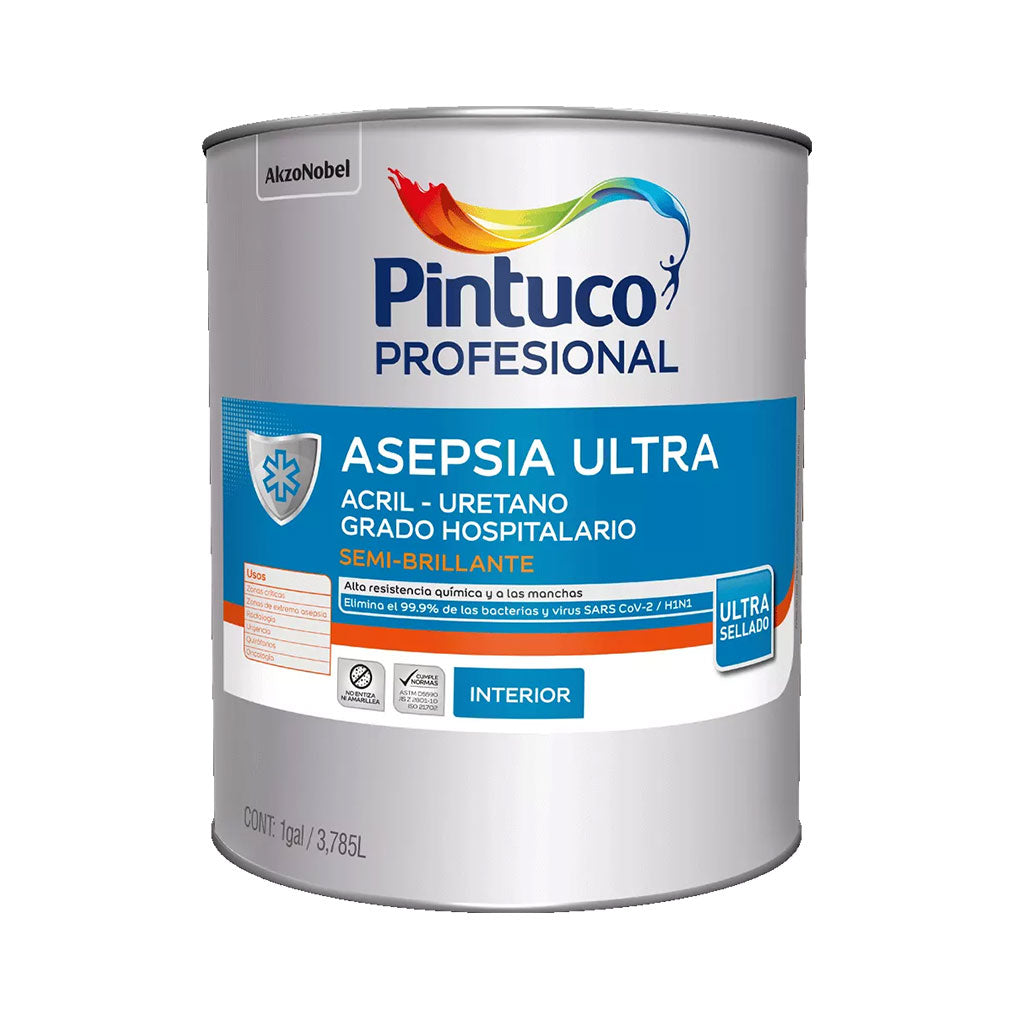 Asepsia Ultra Acríl Uretano Pintura para Hospitales Galón - Pintuco
