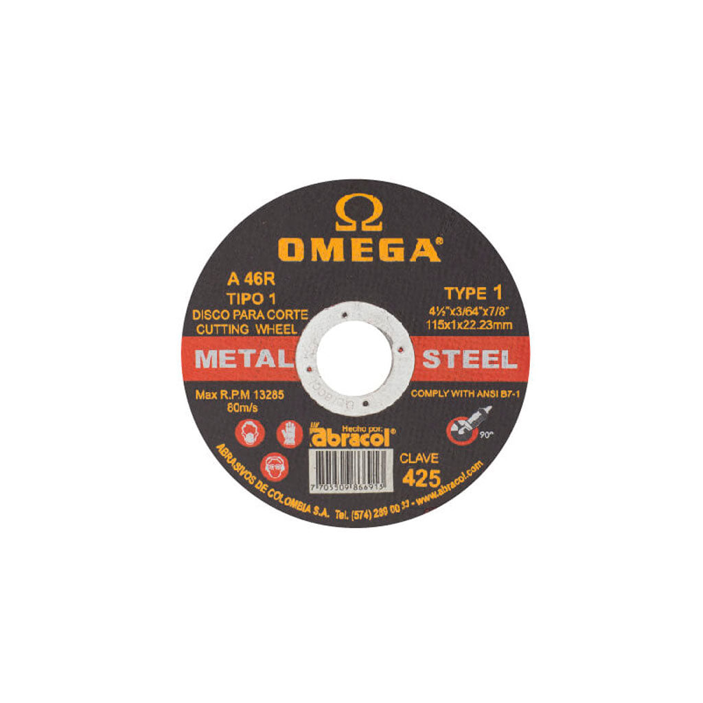 Disco Omega T1 7" x 3/64" x 7/8" A46R - Omega