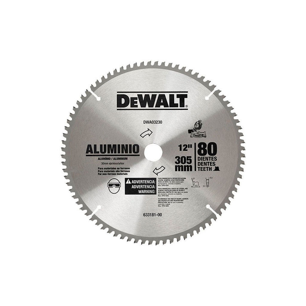 Hoja Sierra Corte Aluminio DWA03230 12" x 80 Dientes - Dewalt
