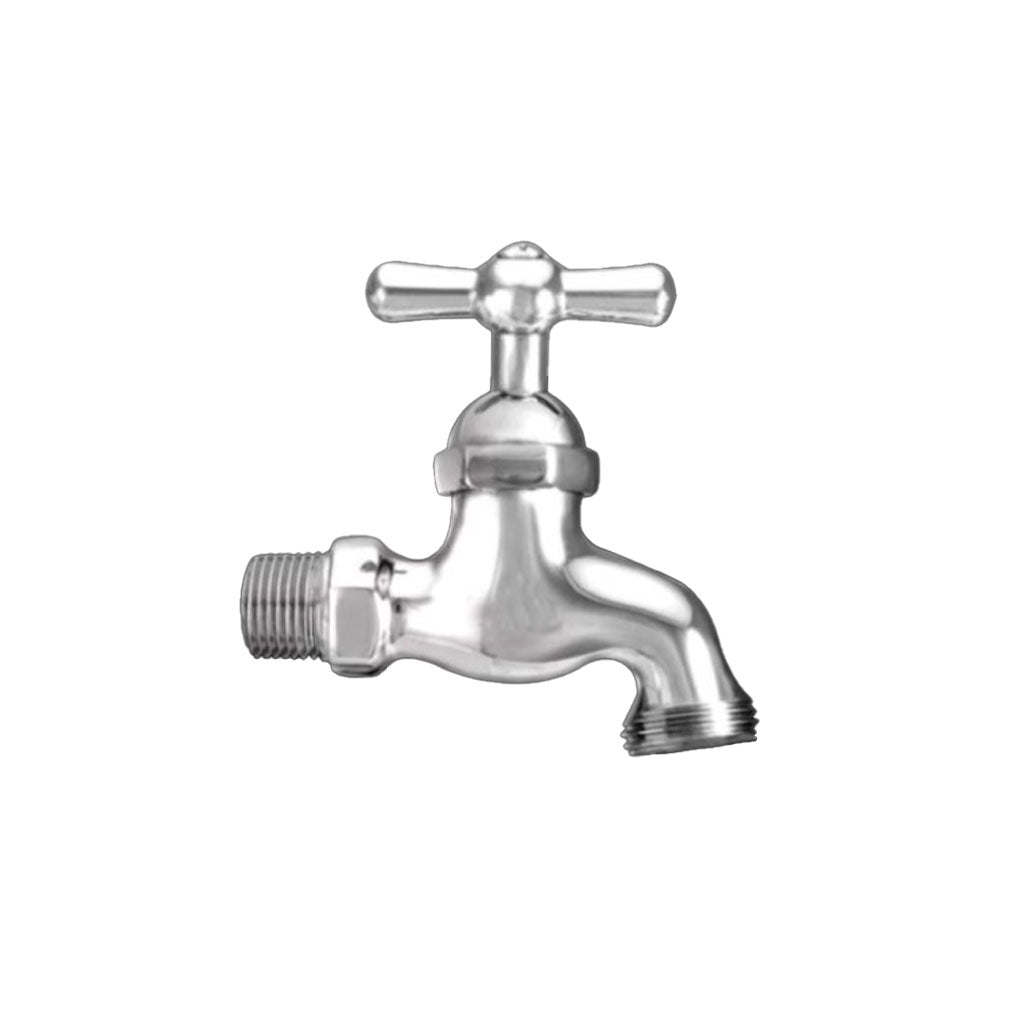 Llave Jardín Terminal de 1/2" Pesada Cromada Fina - Mercury