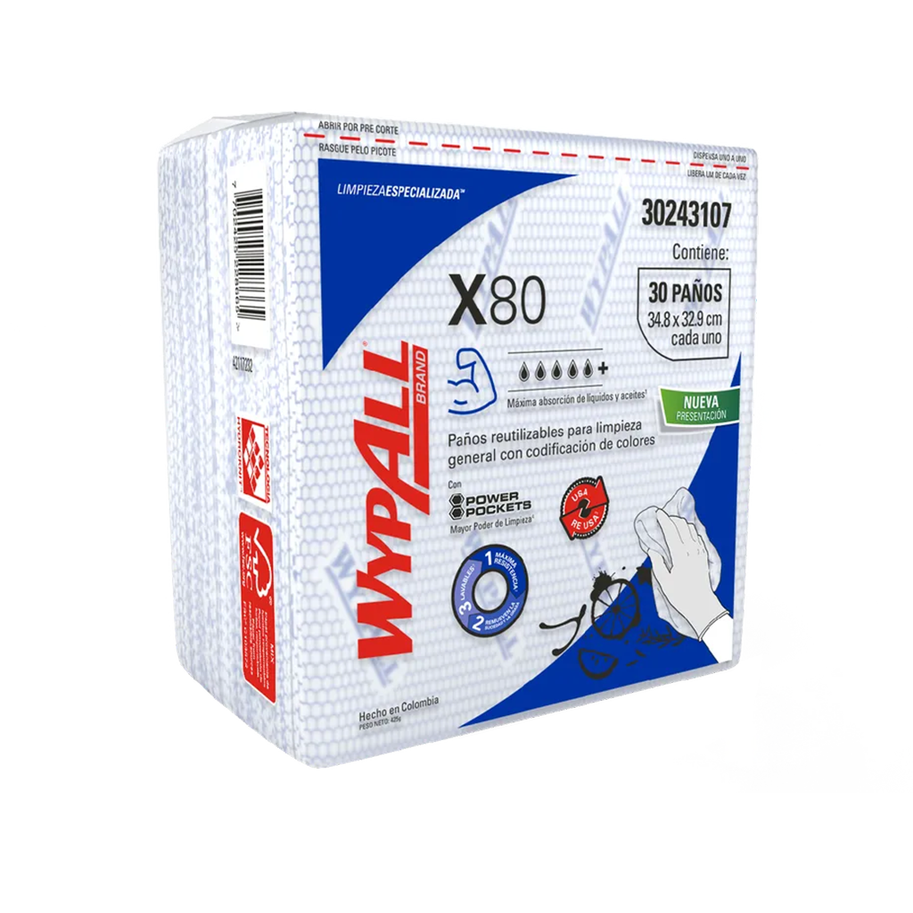 Wypall X80 Plus Con Power Pockets Paquete - Wypall-Kimberly-clark