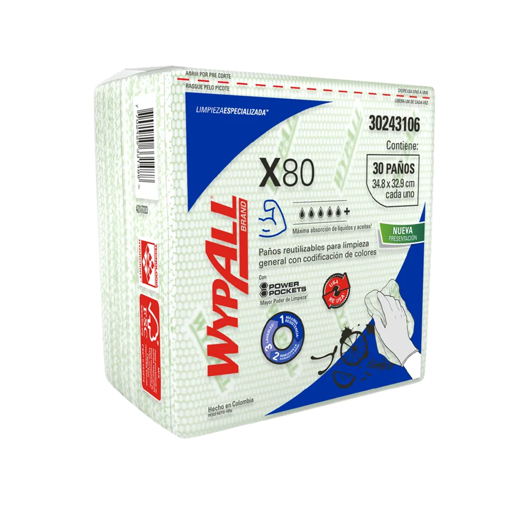 Wypall X80 Plus Con Power Pockets Paquete - Wypall-Kimberly-clark