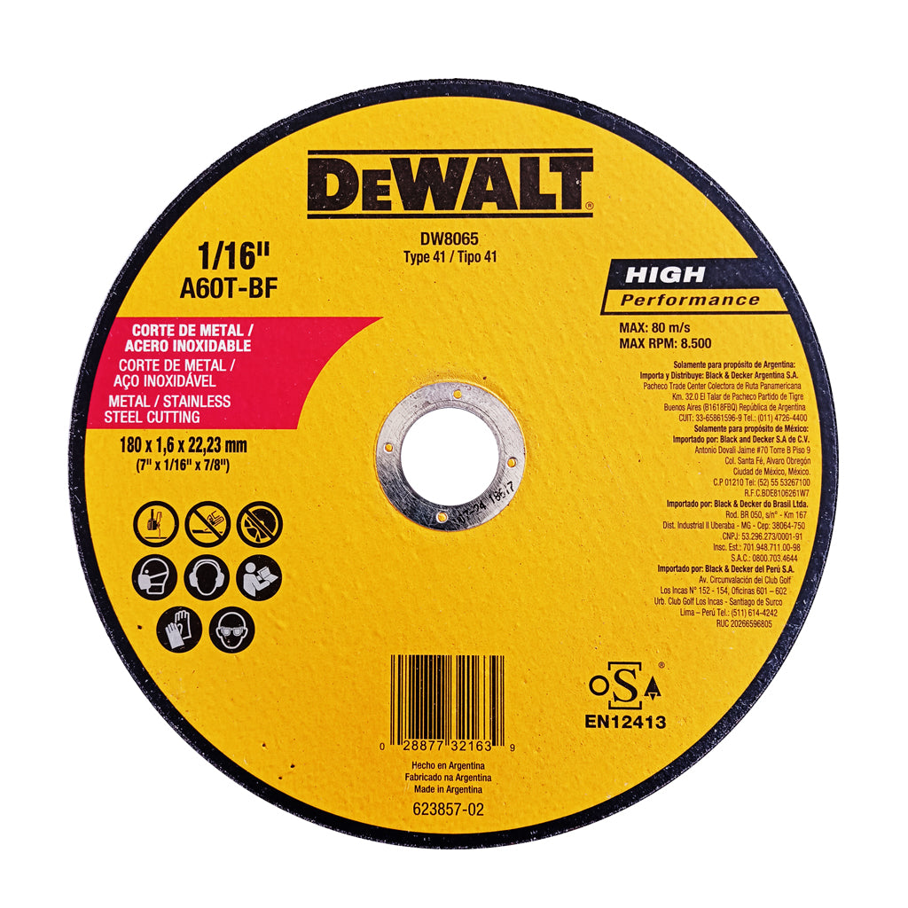 Disco Corte Fino Tipo 41 - Dewalt