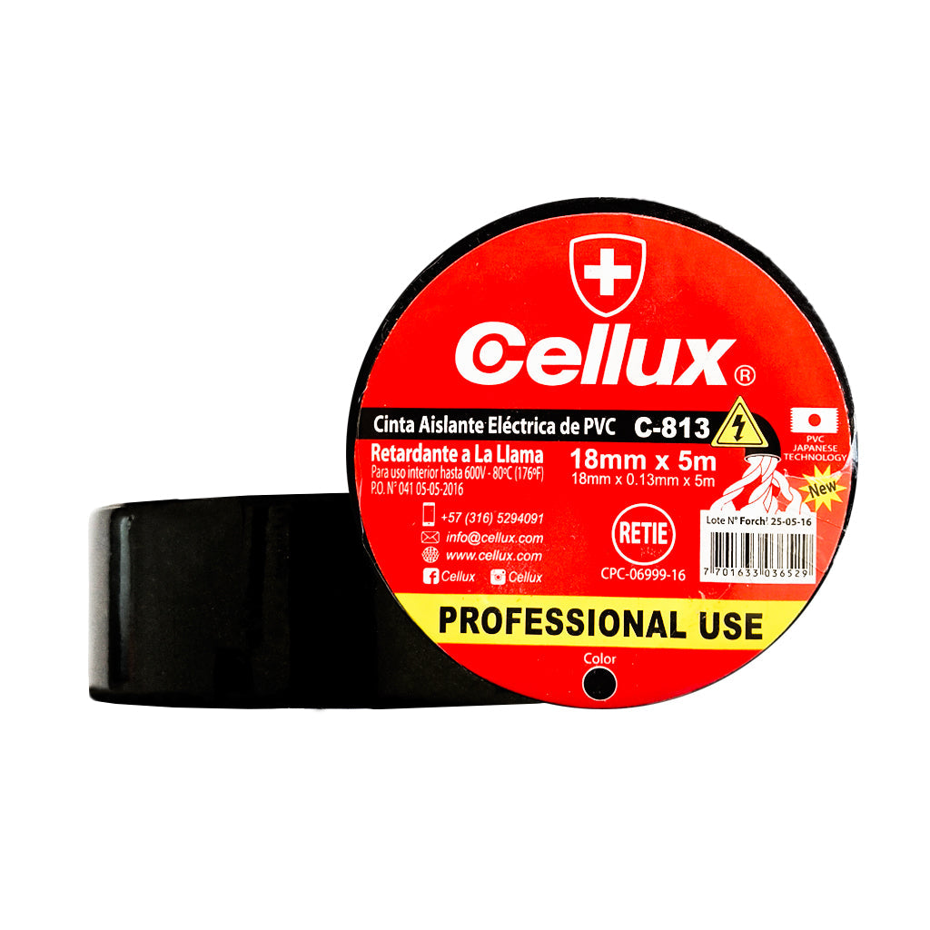 Cinta Aislante Eléctrica Profesional - Cellux