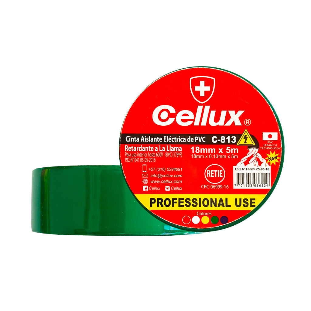 Cinta Aislante Eléctrica Profesional - Cellux