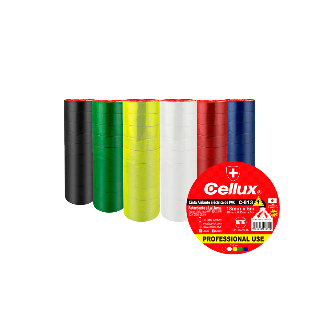 Cinta Aislante Eléctrica Profesional - Cellux