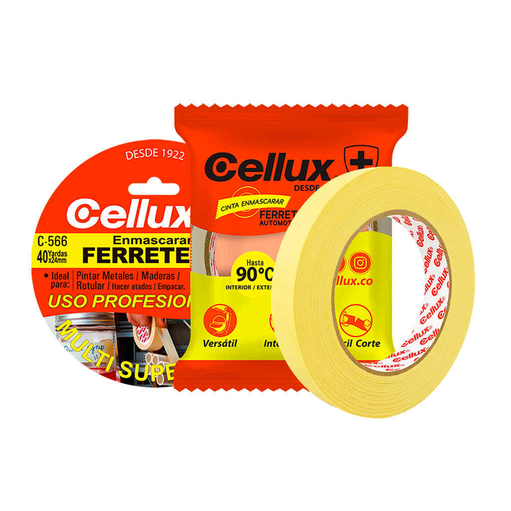 Cinta Enmascarar Ferretera 1-1/2" x 40 yds 36mm - Cellux