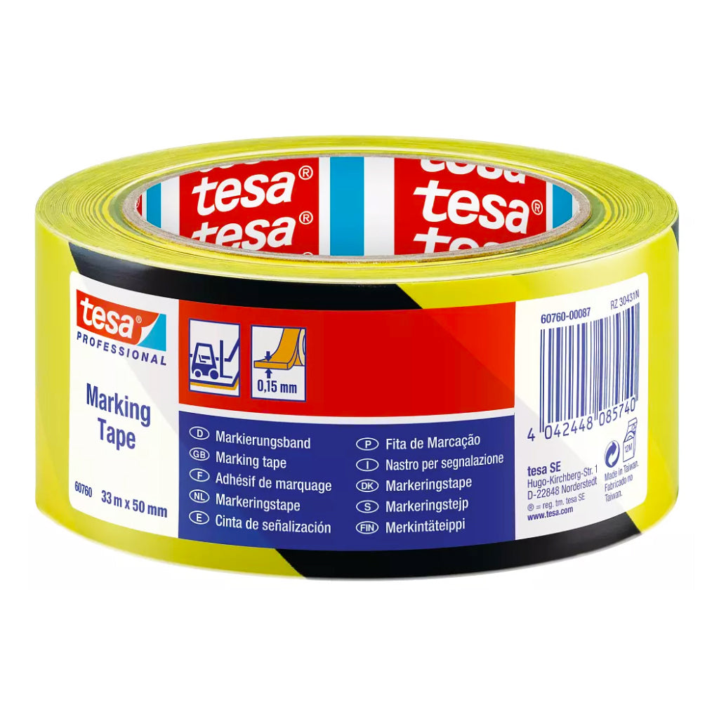 Cinta Marcación Amarillo Negro 33 m x 50 mm - Tesa
