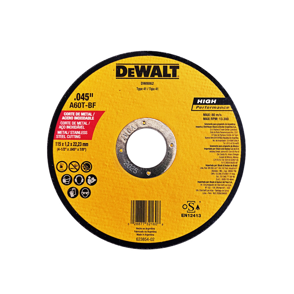 Disco Corte Fino Tipo 41 - Dewalt