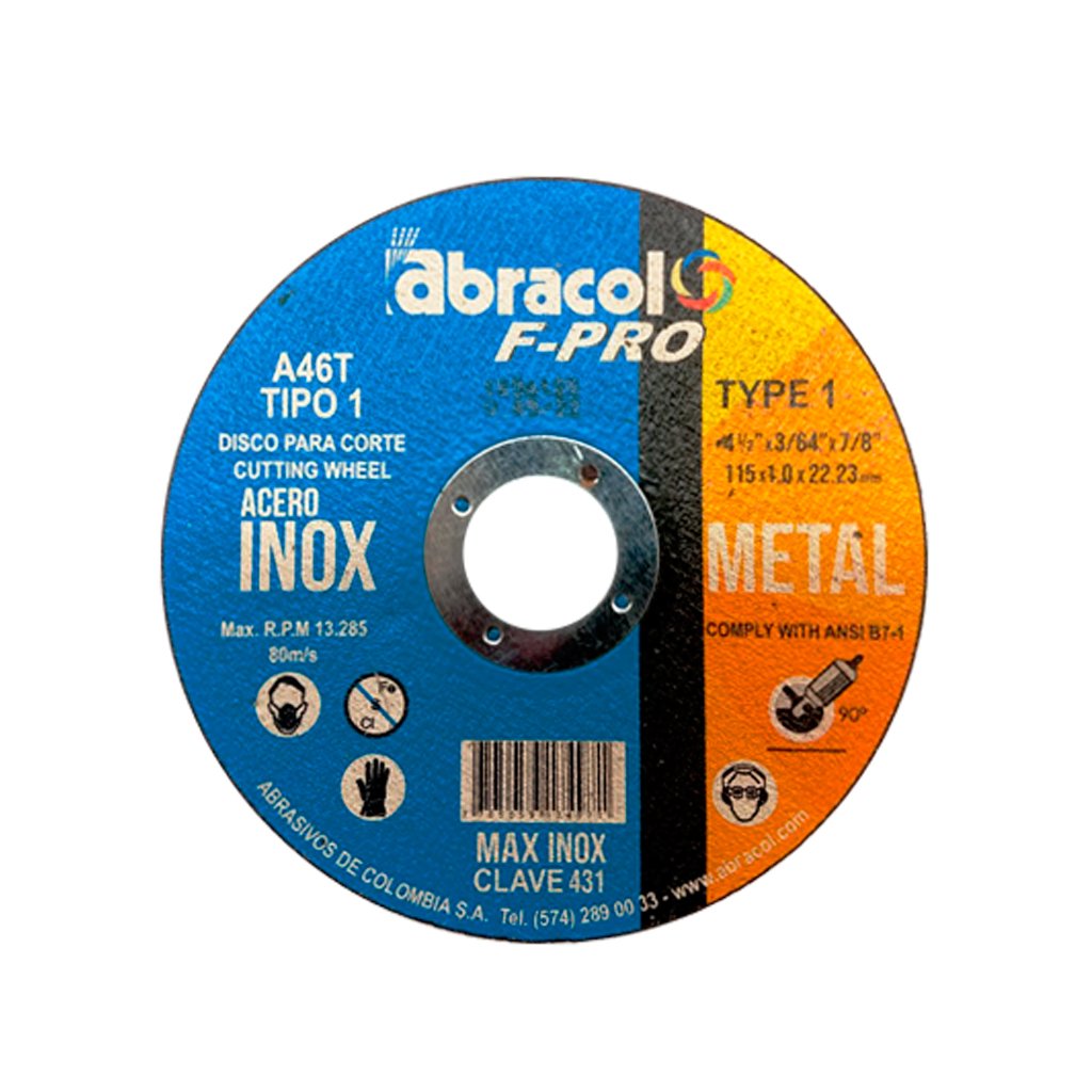 Disco Max Steel F-Pro Tipo 1 Inoxidable Abracol