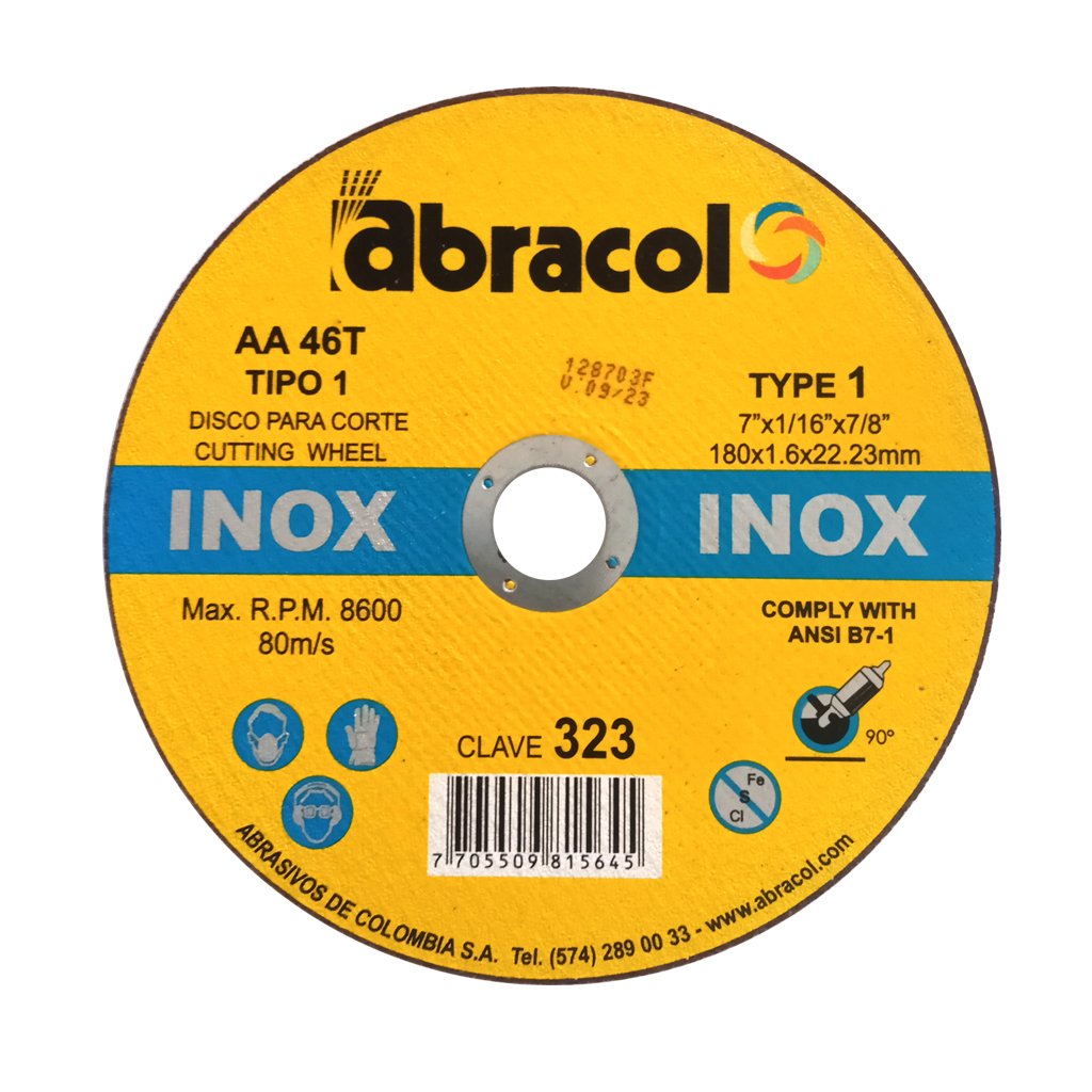 Disco Meta Acero Inoxidable Tipo 1 Abracol