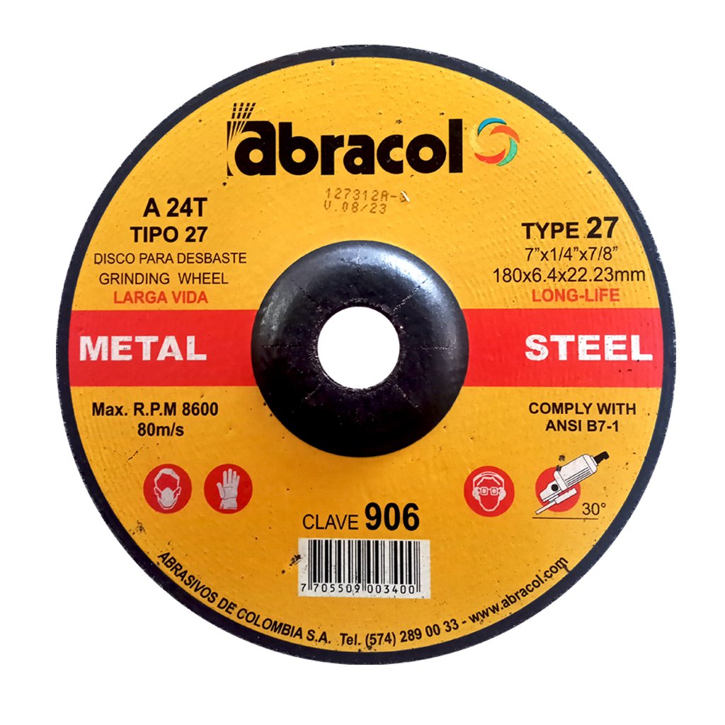 Disco Metal Desbaste Tipo 27 Abracol