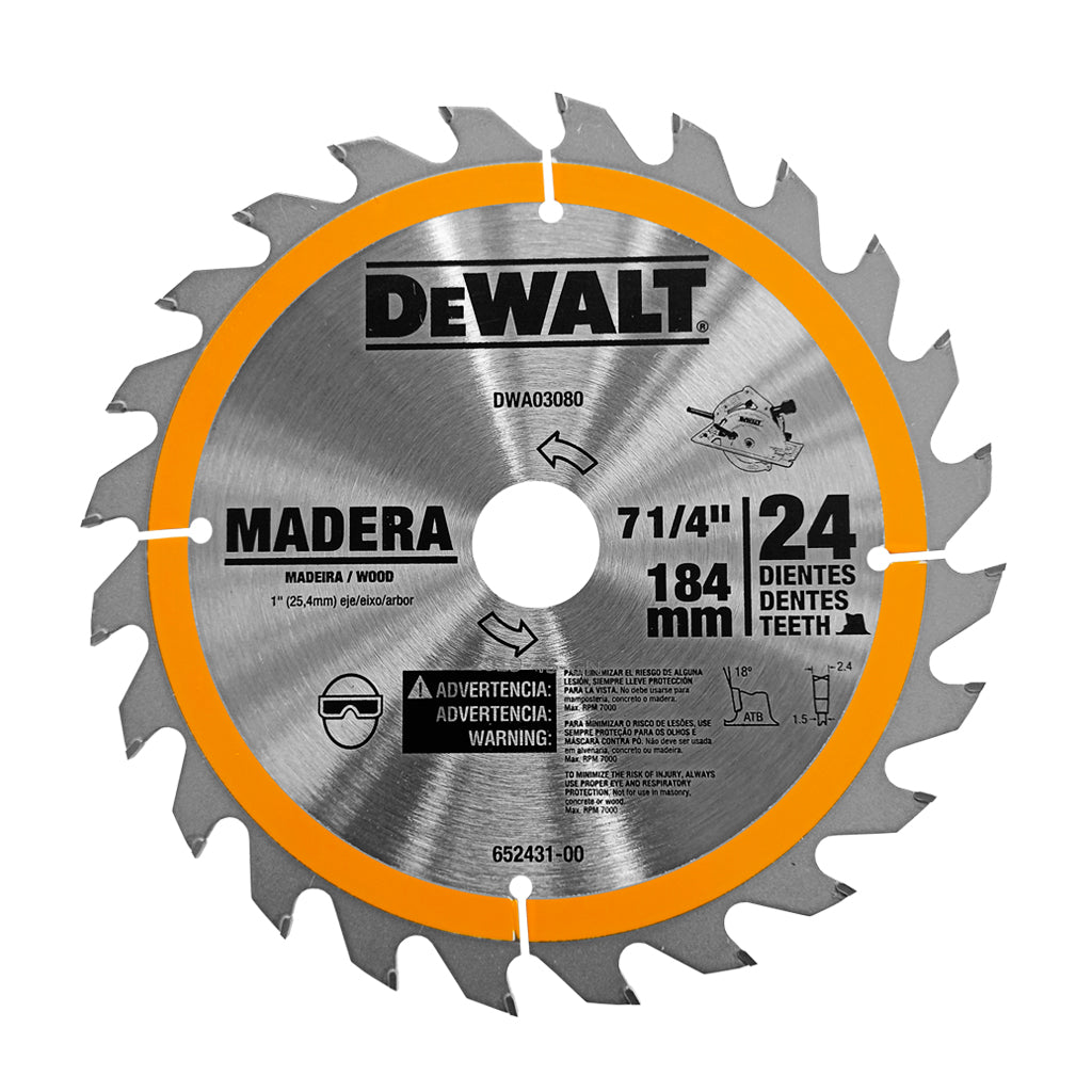 Hoja Circular Corte General 7-1/4" x 24 Dientes - Dewalt