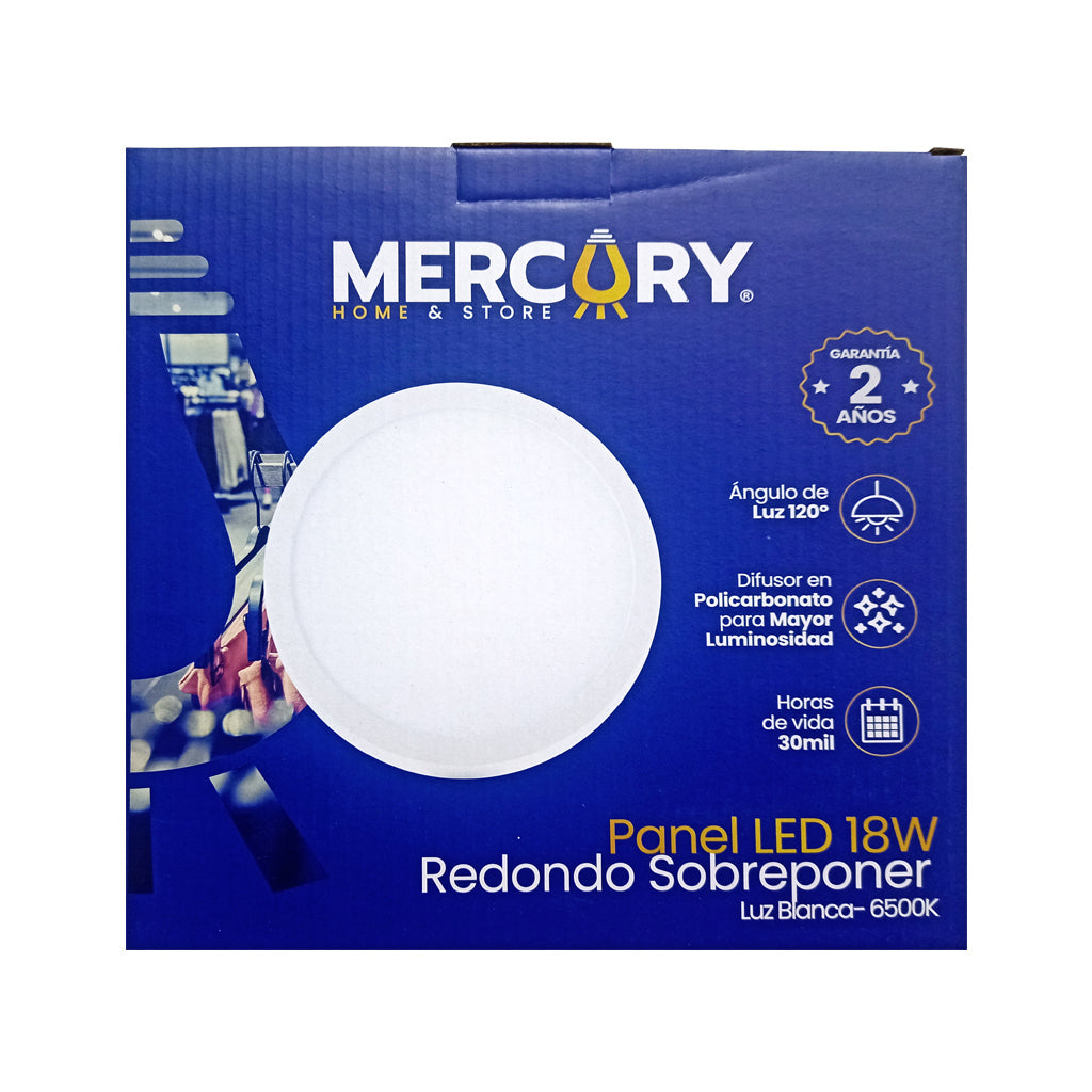 Panel LED Sobreponer Blanco Redondo - Mercury