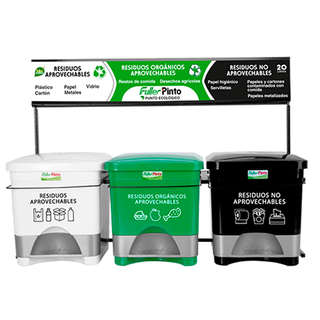 Punto Ecológico Blanco, Verde y Negro - Pinto