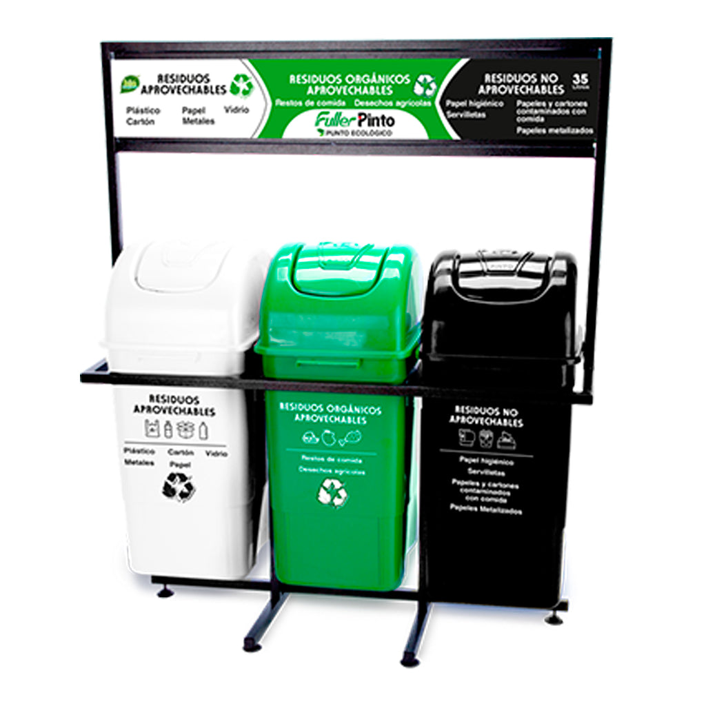 Punto Ecológico Blanco, Verde y Negro - Pinto