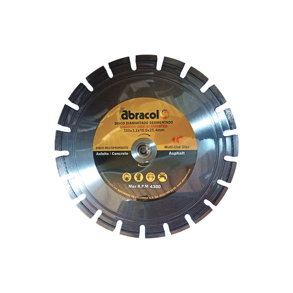 Disco Tipo 1 de 14" x 3.2 x 10.0 x 25.4mm Asfalto - Abracol