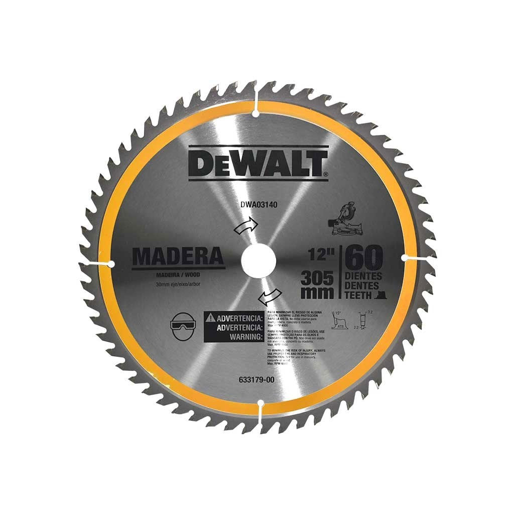 Hoja Sierra Corte Transversal 12" x 60 Dientes DWA03140 - Dewalt