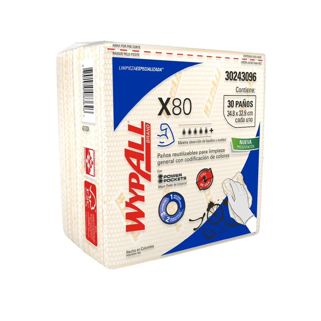 Wypall X80 Plus Con Power Pockets Paquete - Wypall-Kimberly-clark