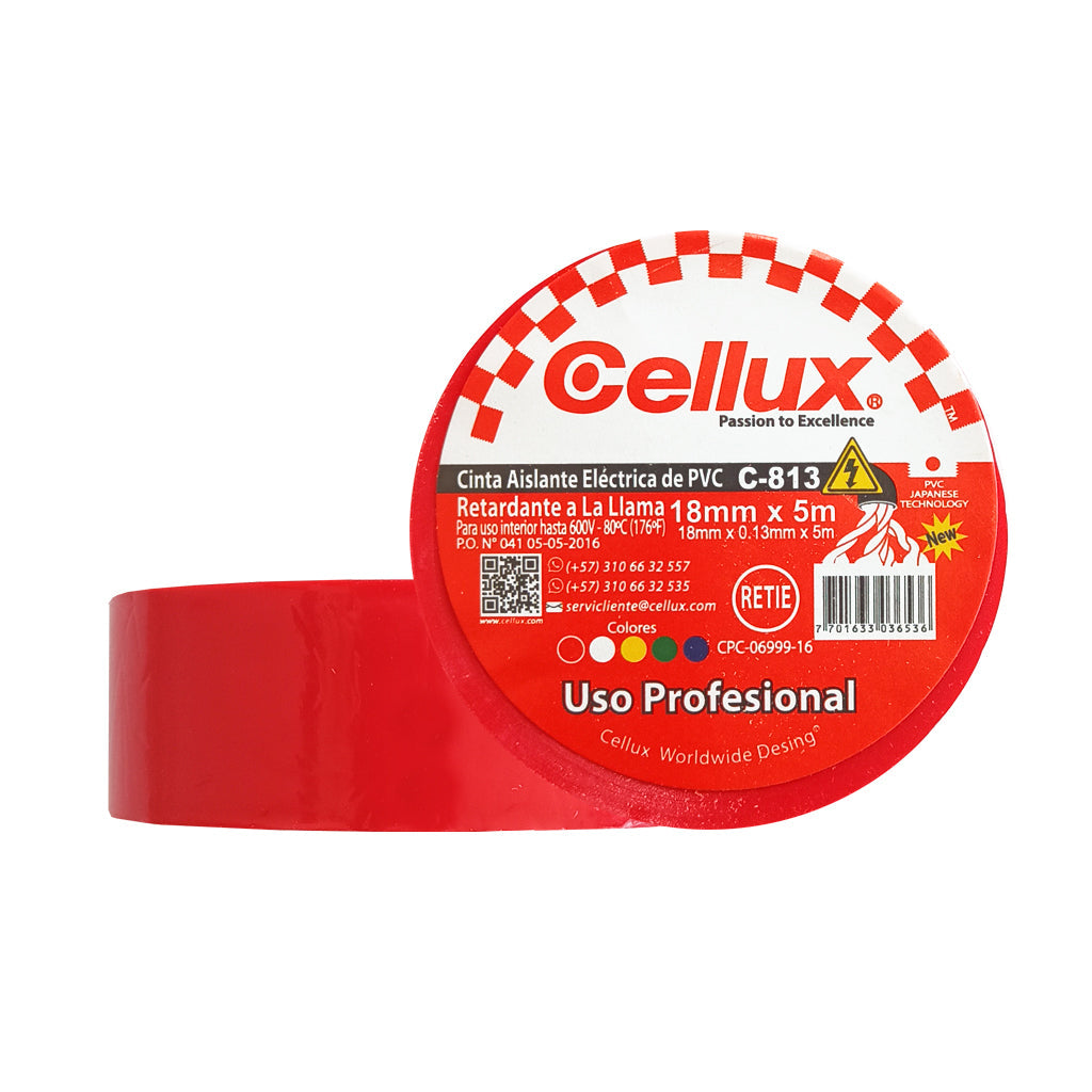 Cinta Aislante Eléctrica Profesional - Cellux