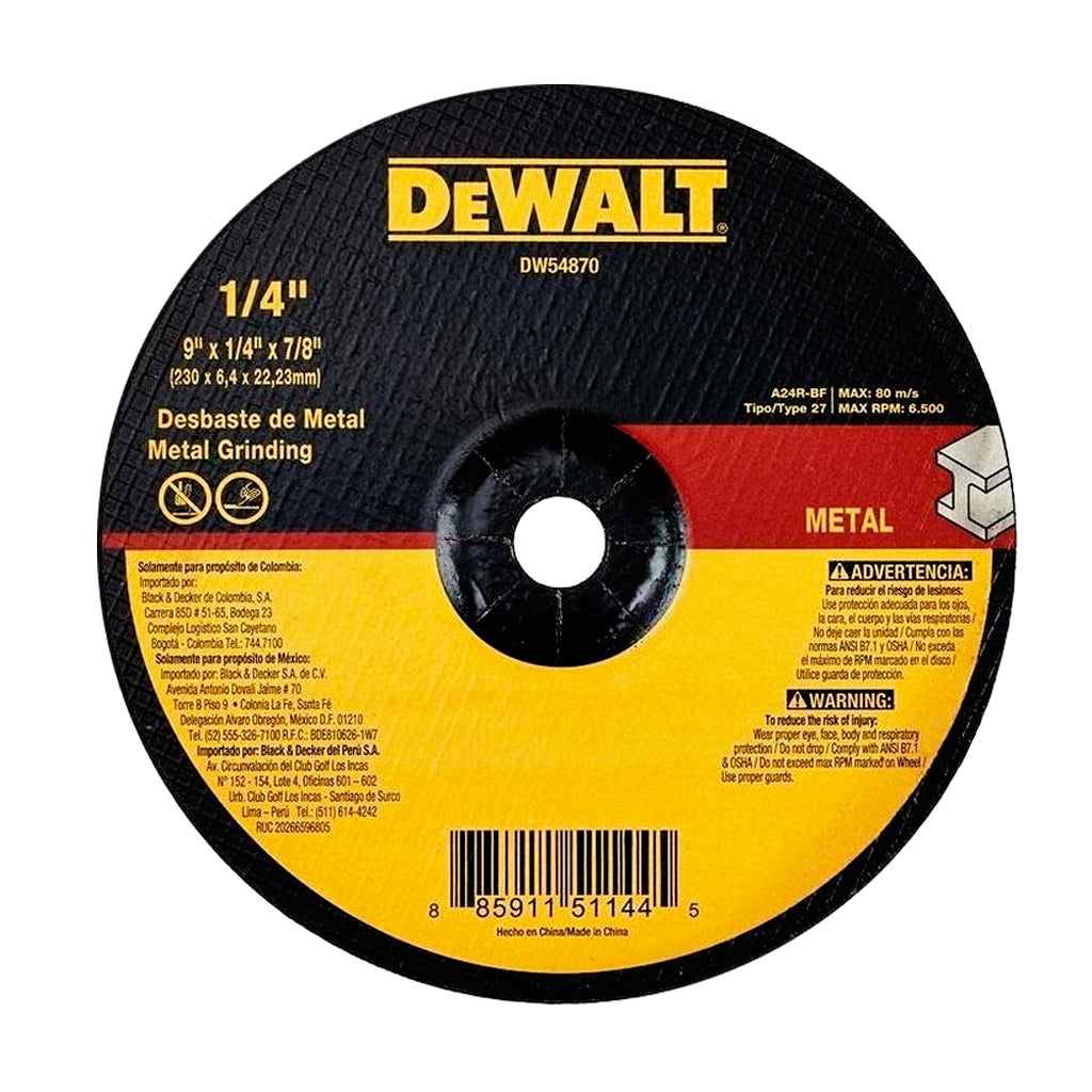 Disco Abrasivo Desbaste de Metal - Dewalt