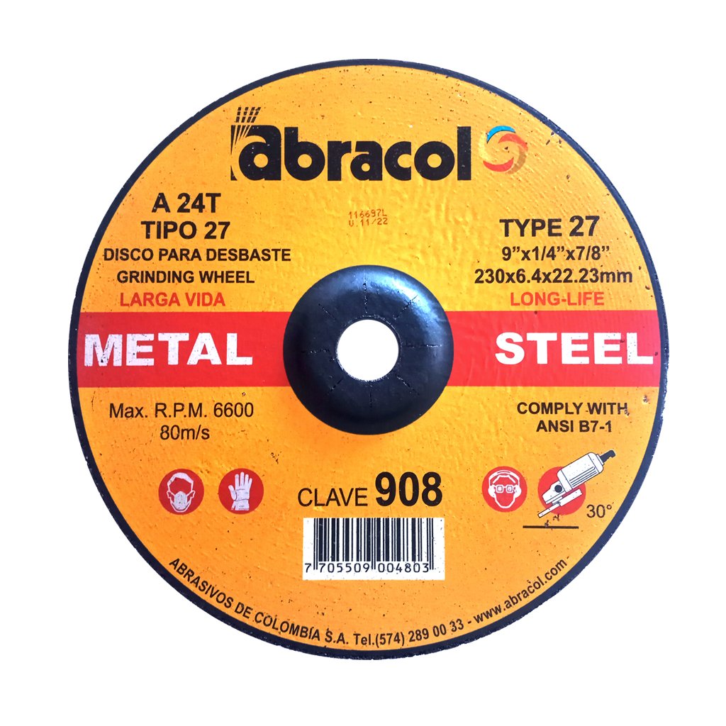 Disco Metal Desbaste Tipo 27 Abracol