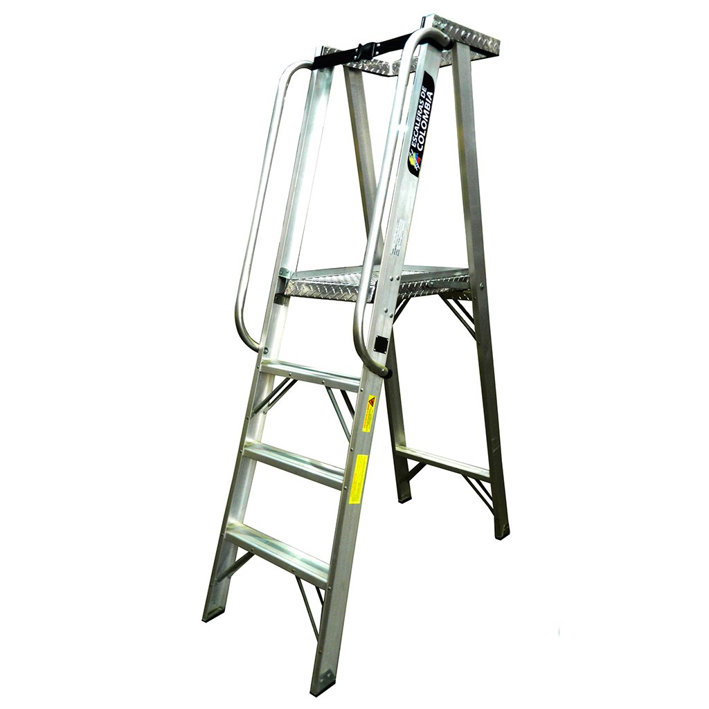 Escalera TAP Tijera Plataforma en Aluminio  - Escaleras de Colombia
