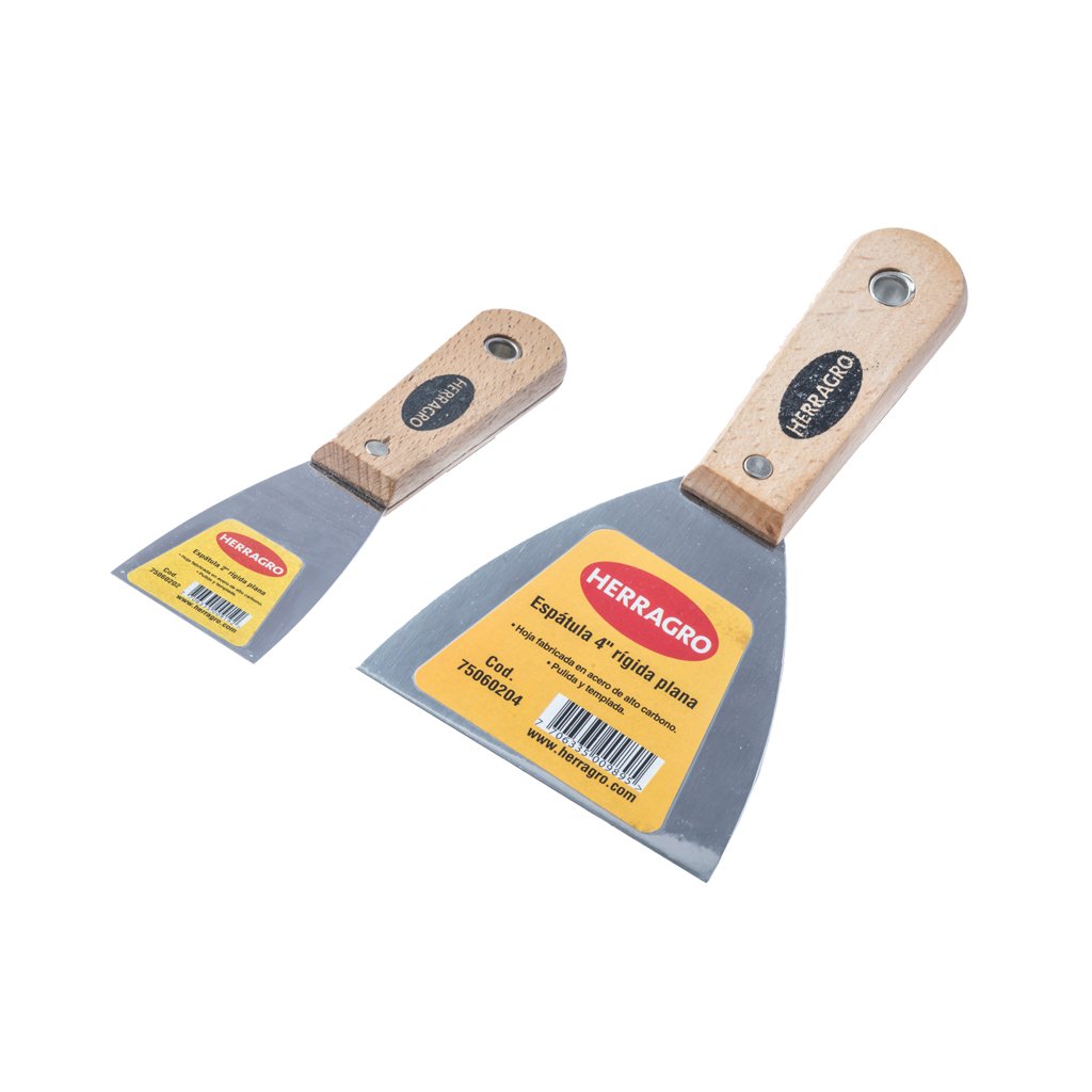 Espátula Rígida Mango Madera - Herragro
