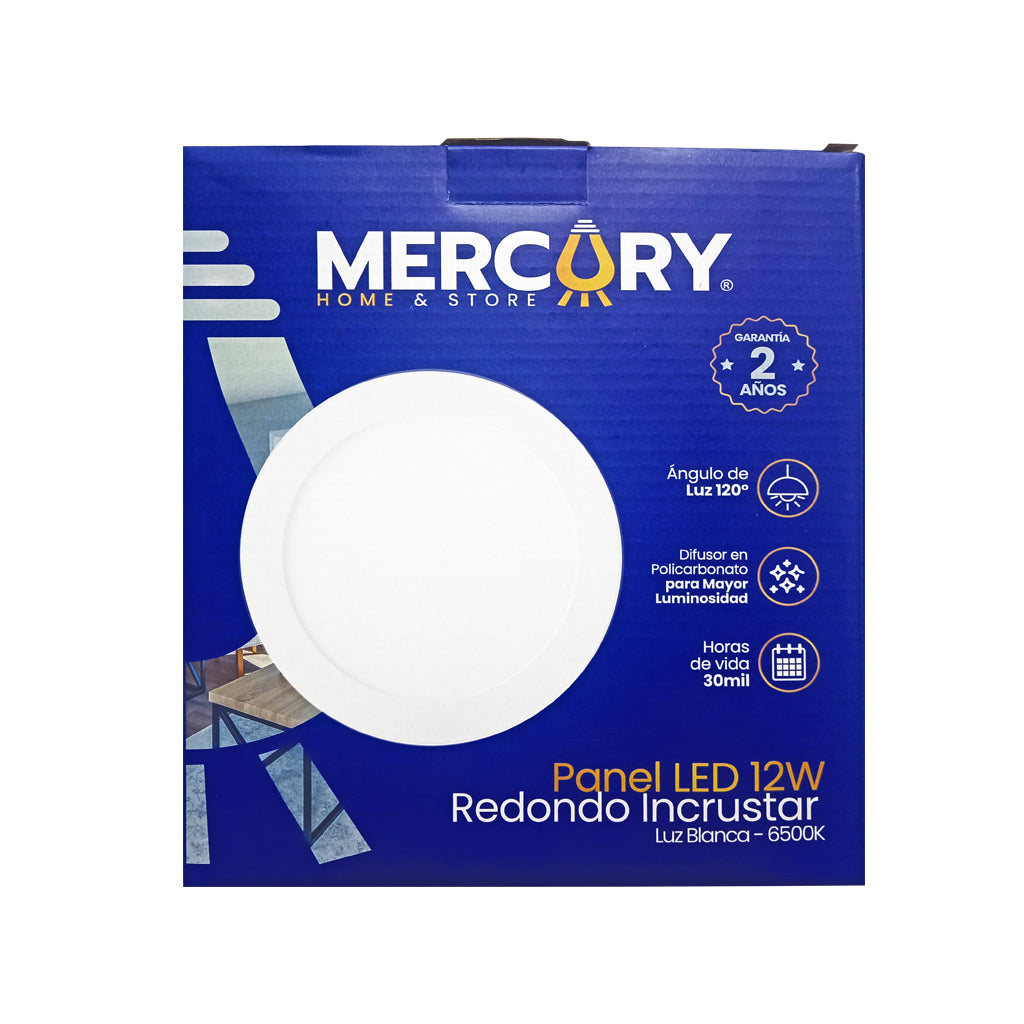 Panel LED Blanco Redondo Incrustar Luz Blanca  - Mercury