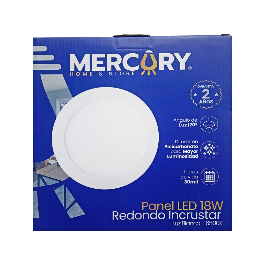 Panel LED Blanco Redondo Incrustar Luz Blanca  - Mercury