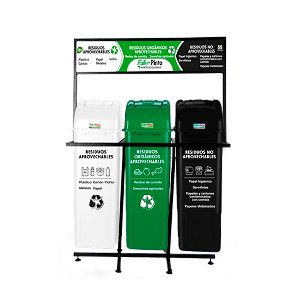 Punto Ecológico Blanco, Verde y Negro - Pinto
