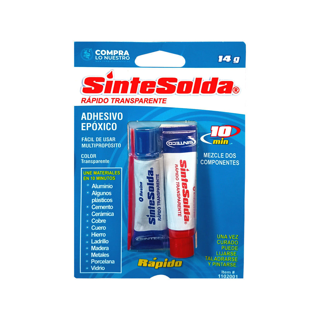 Sintesolda Rápido Transparente 10 Minutos 14 gr - ITW Colombia